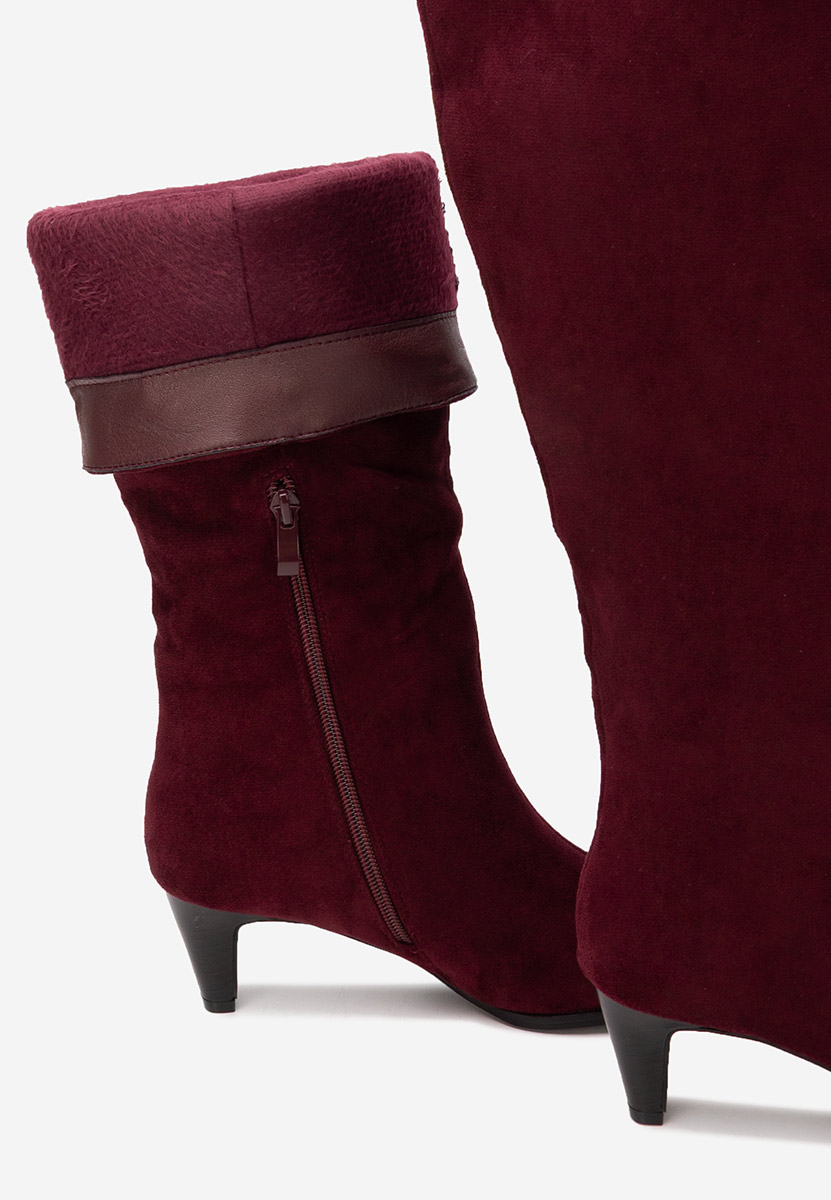 Favora borvörös női elegáns csizma