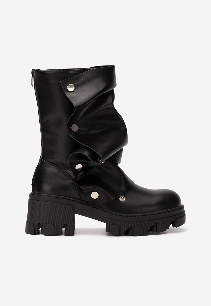 Valena fekete rövid szárú csizma