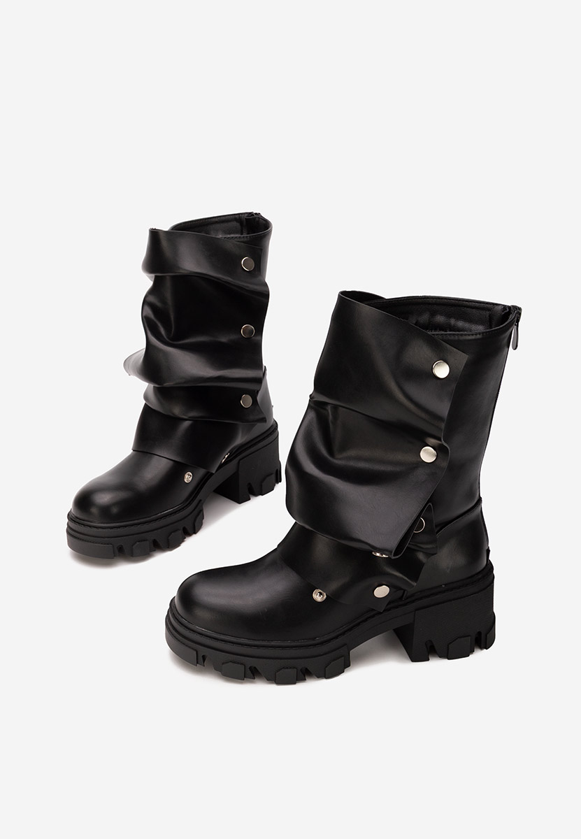 Valena fekete rövid szárú csizma