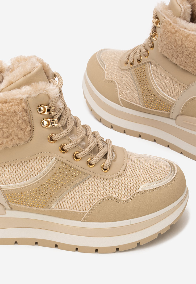 Nabila khaki telitalpú platform sneaker