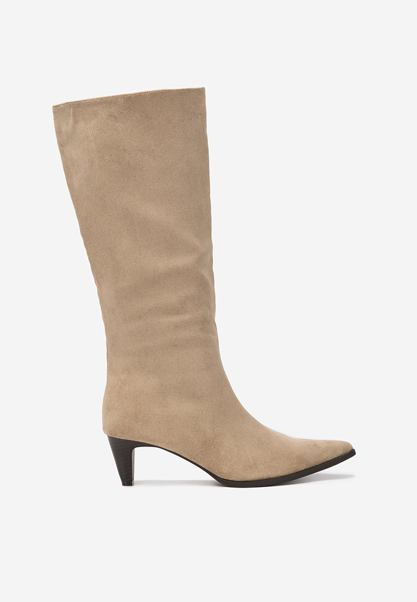 Favora khaki női elegáns csizma