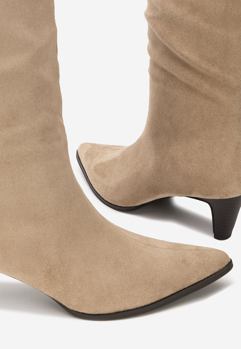 Favora khaki női elegáns csizma