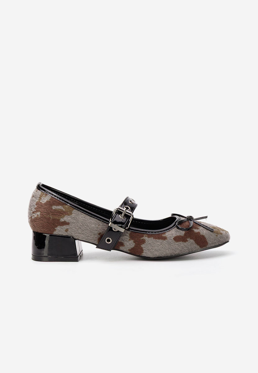 Blivira szürke alacsony sarkú körömcipő