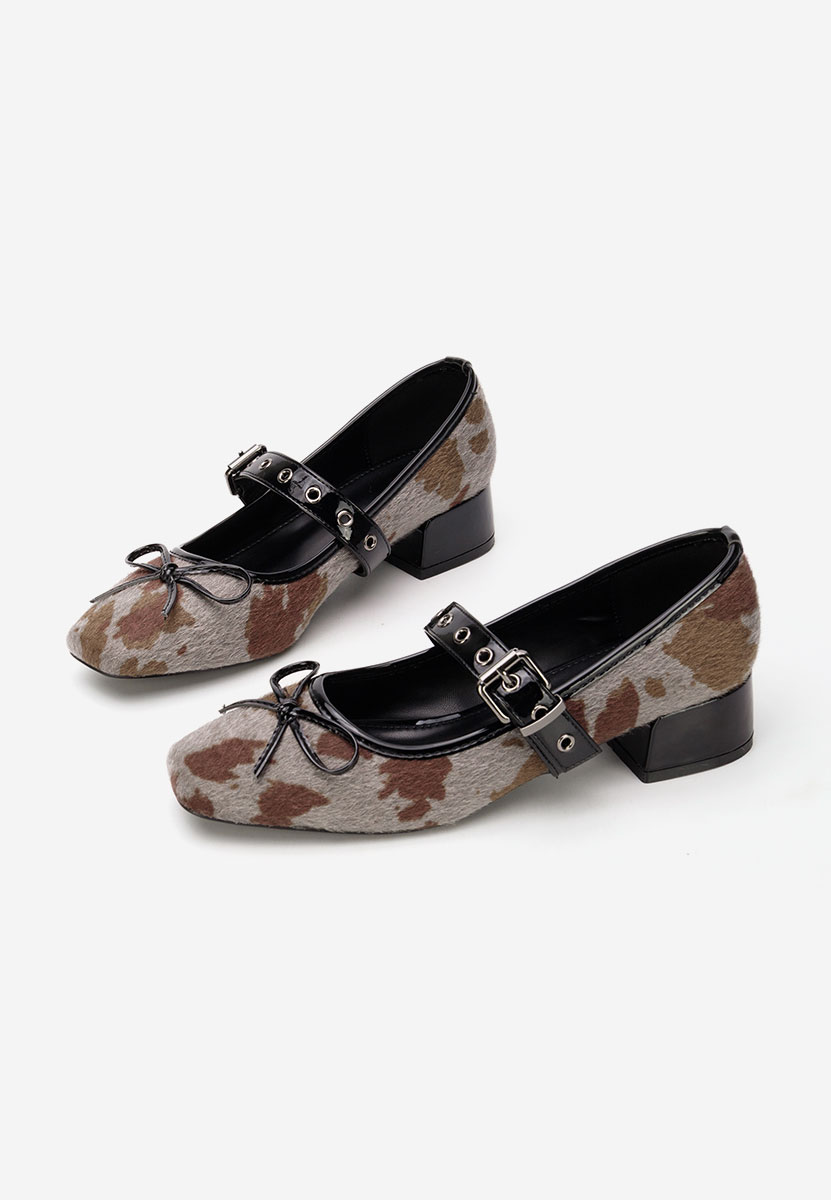 Blivira szürke alacsony sarkú körömcipő