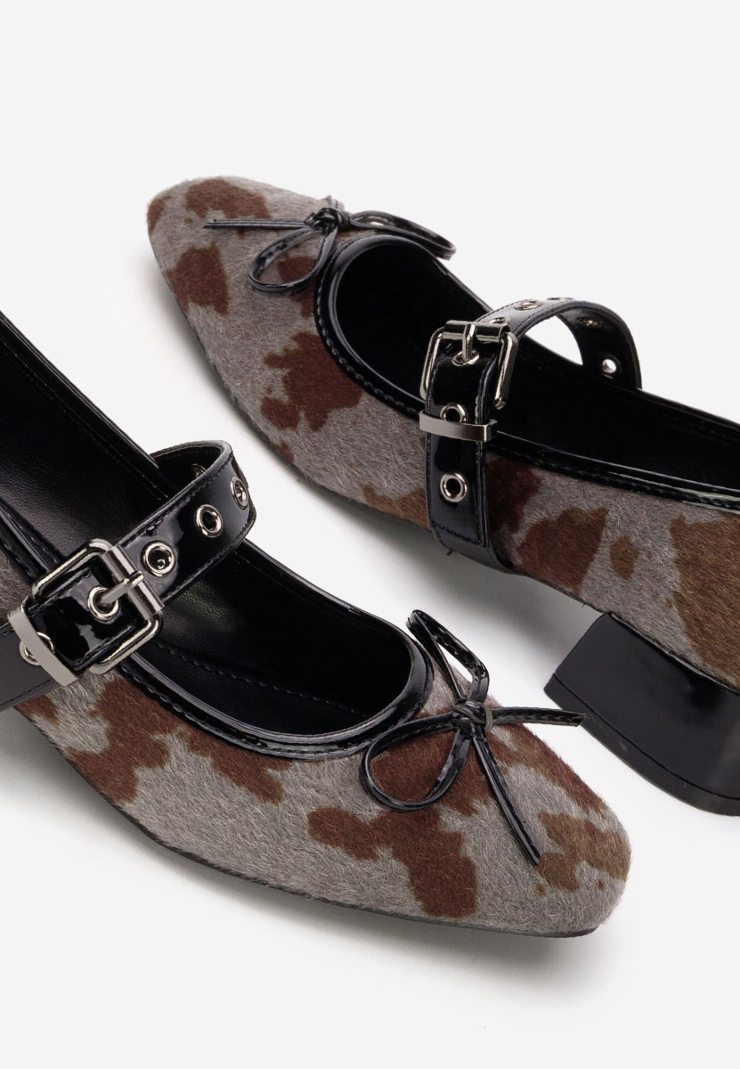 Blivira szürke alacsony sarkú körömcipő