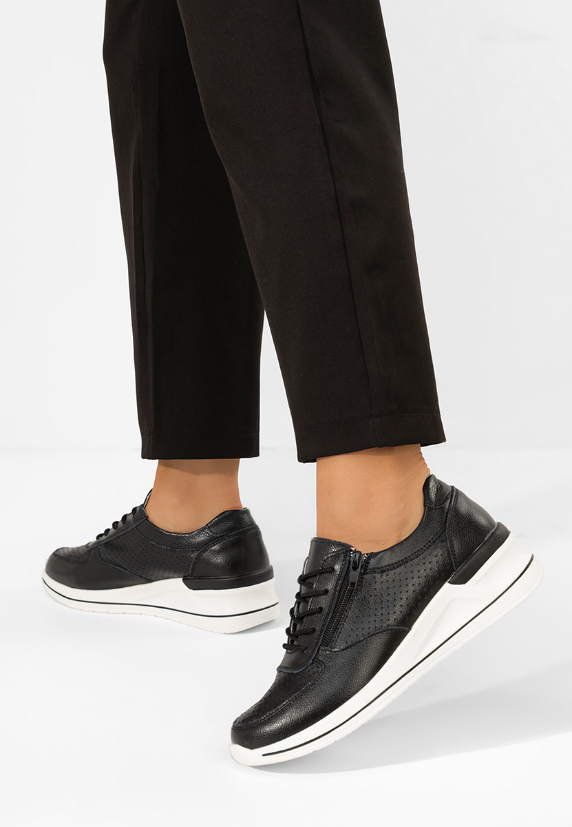 Zetta fekete női bőr sneaker