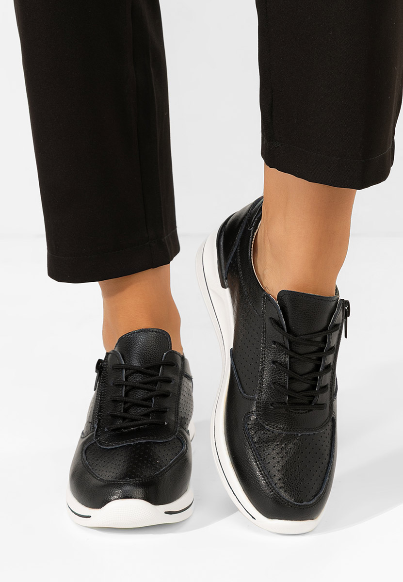 Zetta fekete női bőr sneaker