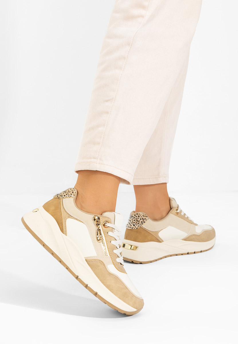 Ziania bézs telitalpú platform sneaker
