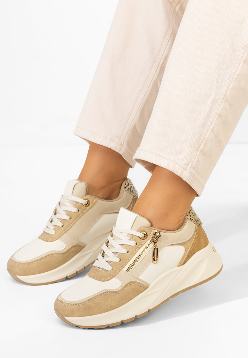 Ziania bézs telitalpú platform sneaker