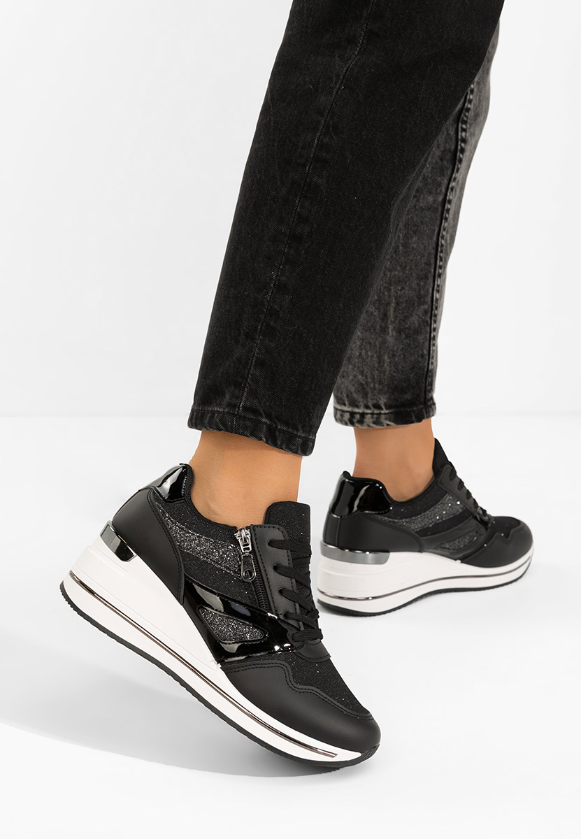 Reinia fekete platform sneaker cipő 