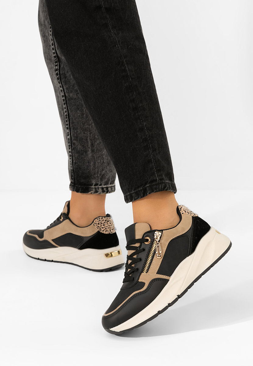 Ziania fekete telitalpú platform sneaker