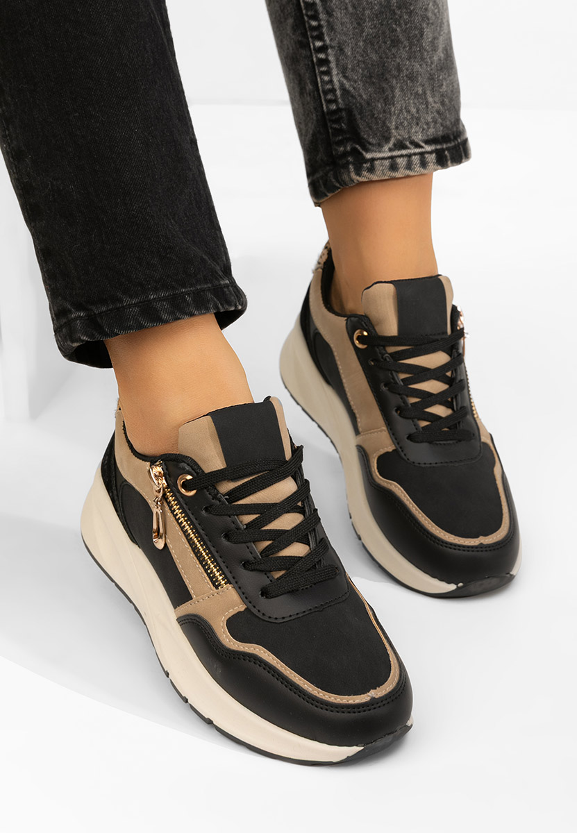 Ziania fekete telitalpú platform sneaker