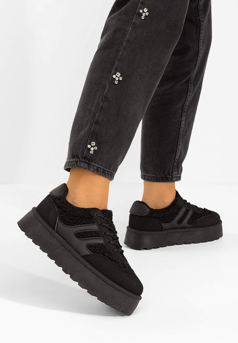 Luniva fekete telitalpú platform sneaker