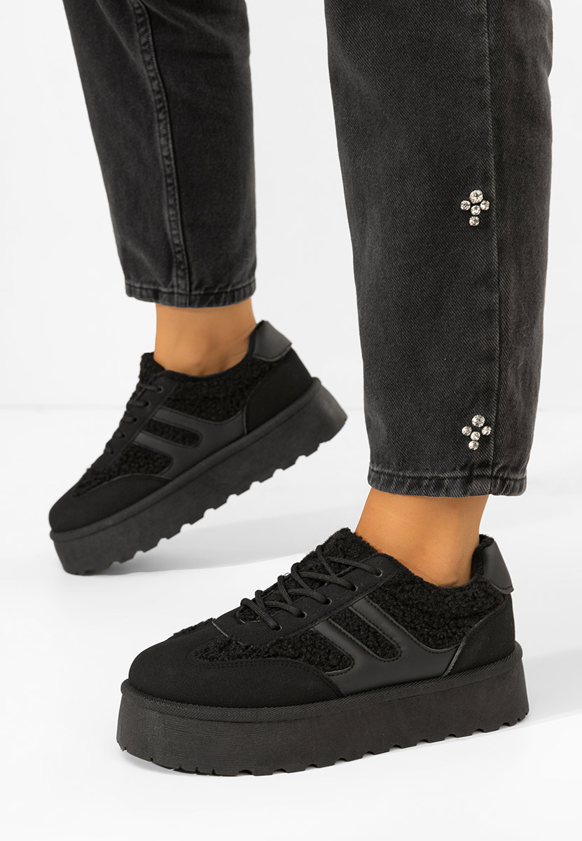 Luniva fekete telitalpú platform sneaker