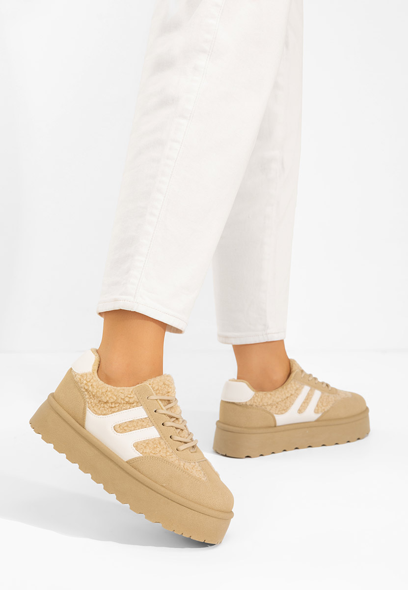Luniva khaki telitalpú platform sneaker