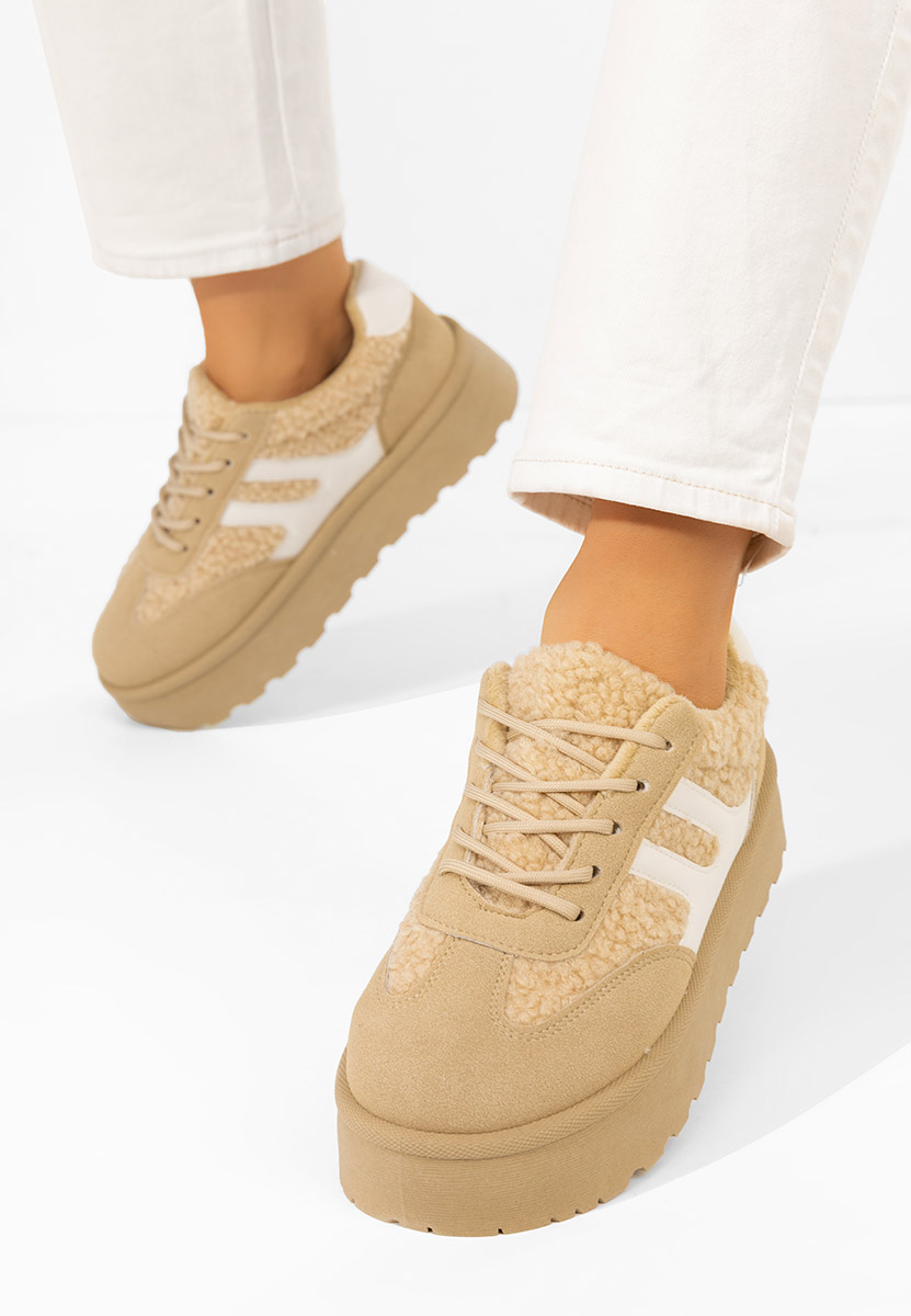 Luniva khaki telitalpú platform sneaker