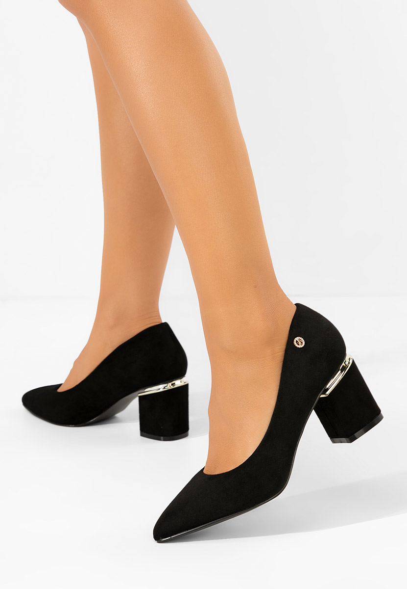 Nelia v5 fekete vastag sarkú magassarkú 