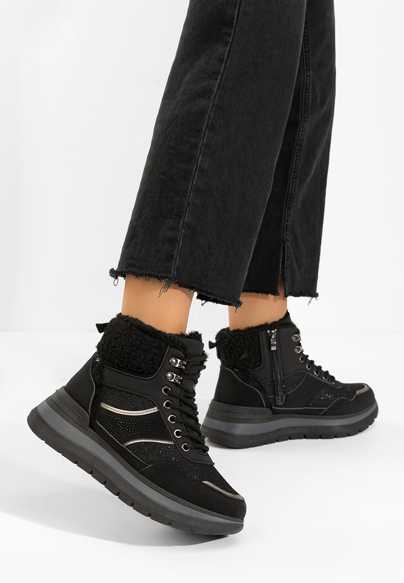Nabila fekete telitalpú platform sneaker