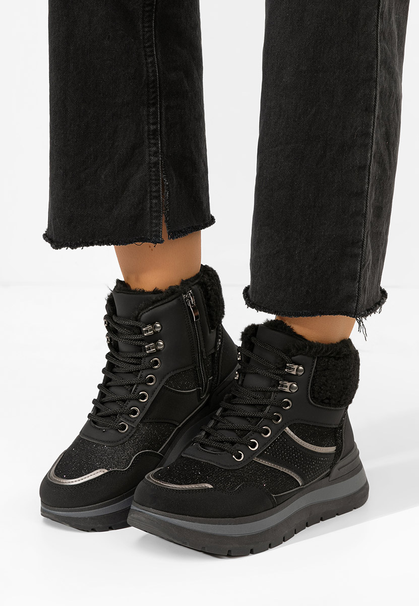 Nabila fekete telitalpú platform sneaker