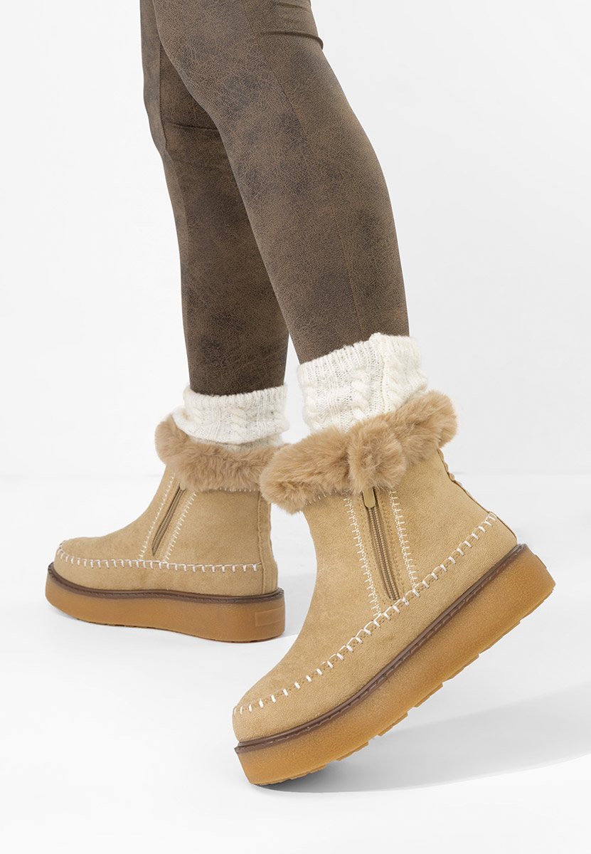 Delyra khaki telitalpú platform bokacsizma