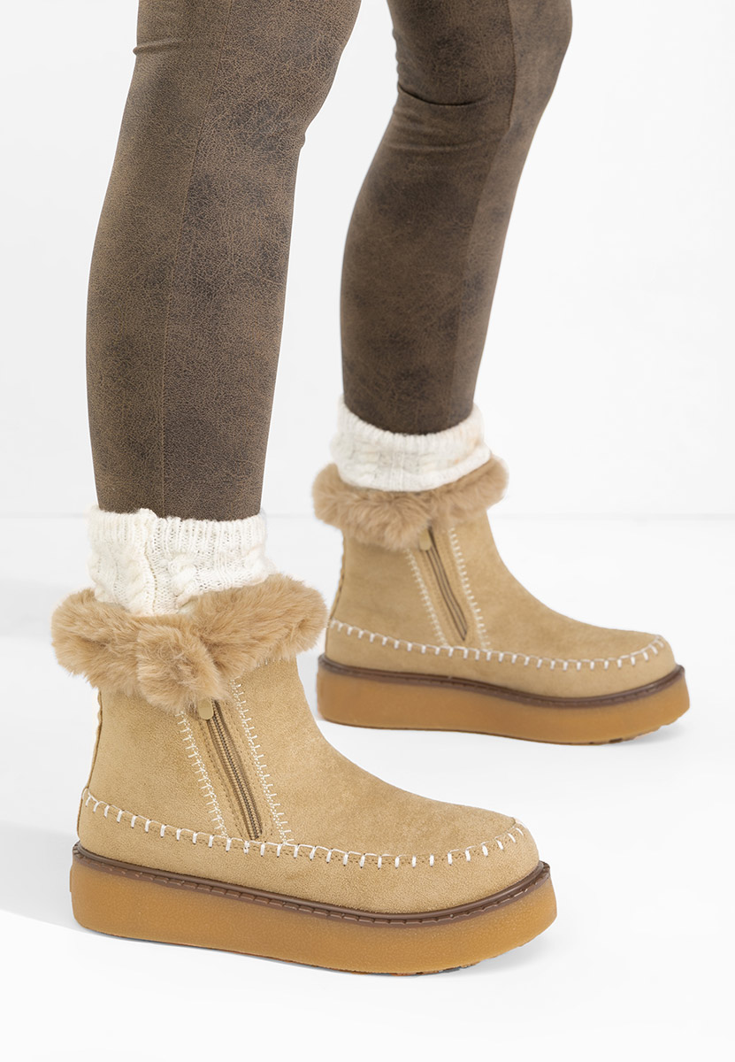 Delyra khaki telitalpú platform bokacsizma