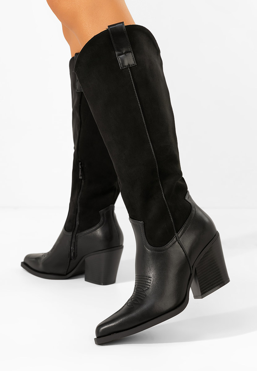 Ulvera fekete magassarkú csizma