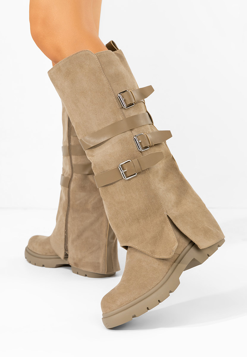Glinara khaki lapos talpú csizma 