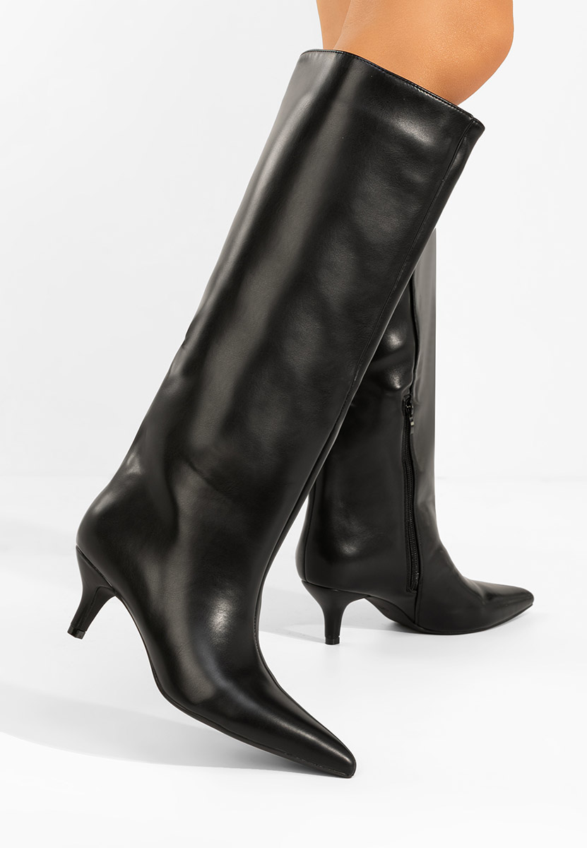 Brelisa fekete női elegáns csizma