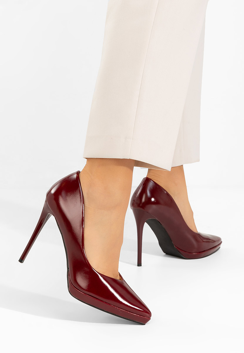 Reneia borvörös tűsarkú cipő 