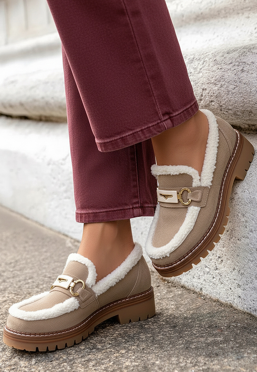 Silvora khaki női mokaszin