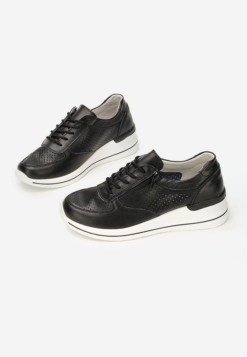 Zetta fekete női bőr sneaker