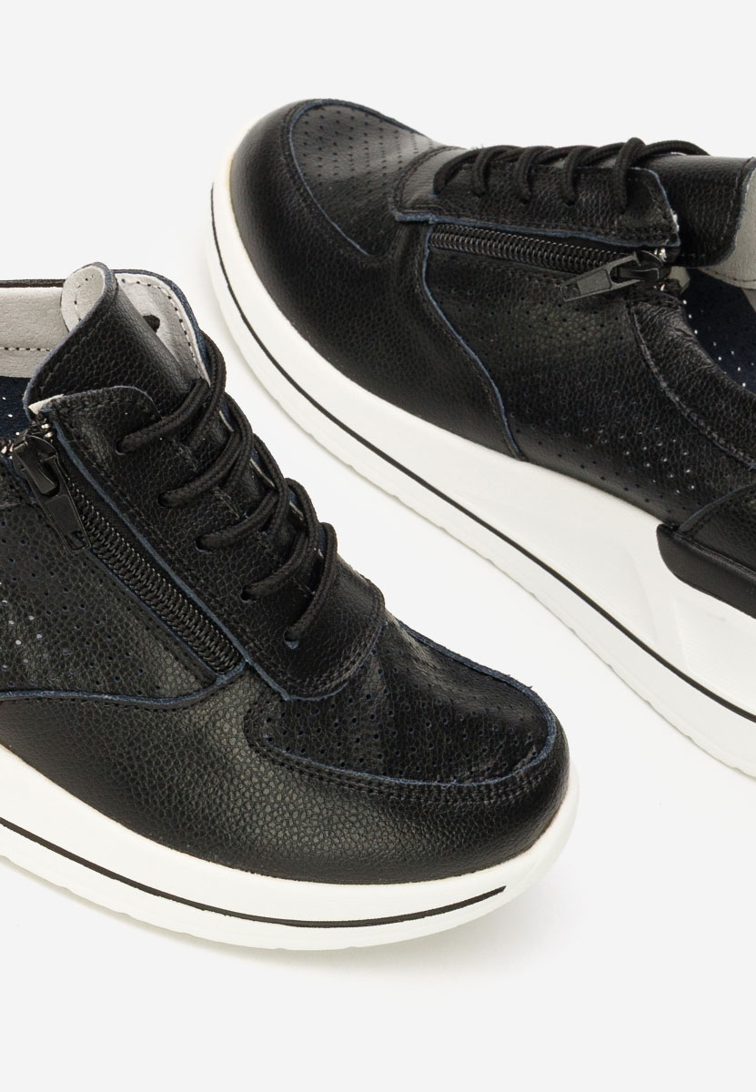 Zetta fekete női bőr sneaker
