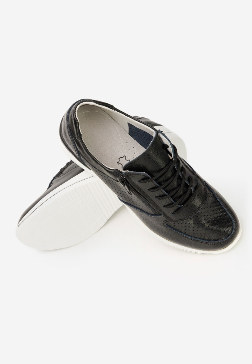 Zetta fekete női bőr sneaker