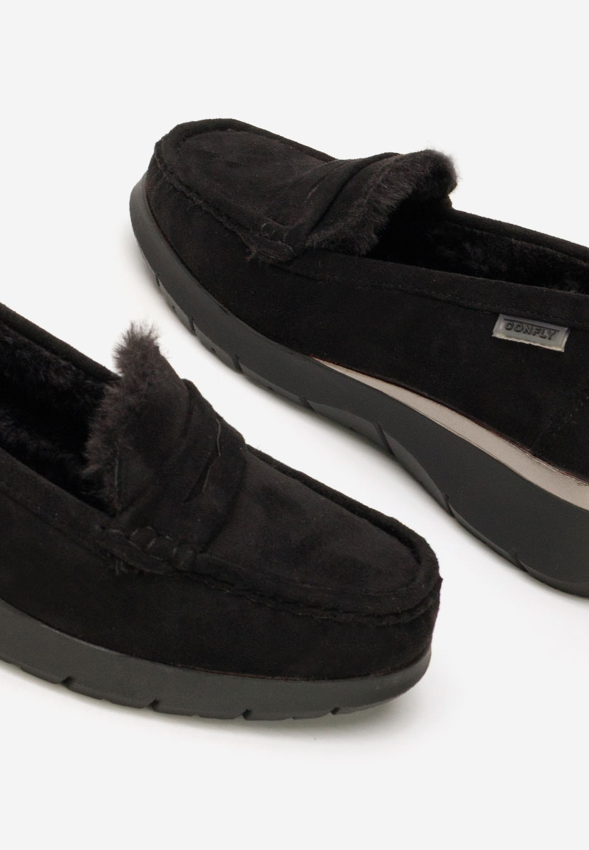 Hazelia fekete platform mokaszin