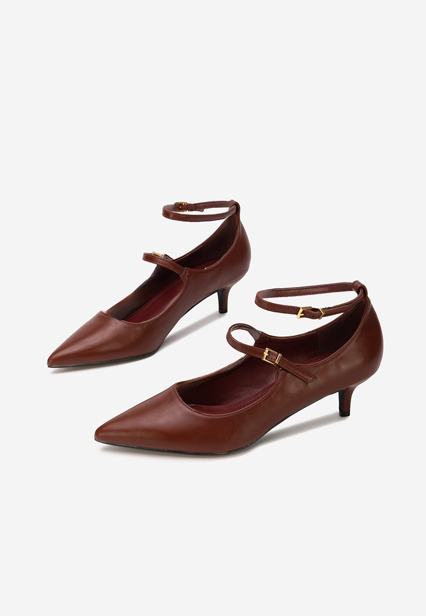 Sarla borvörös alacsony sarkú körömcipő