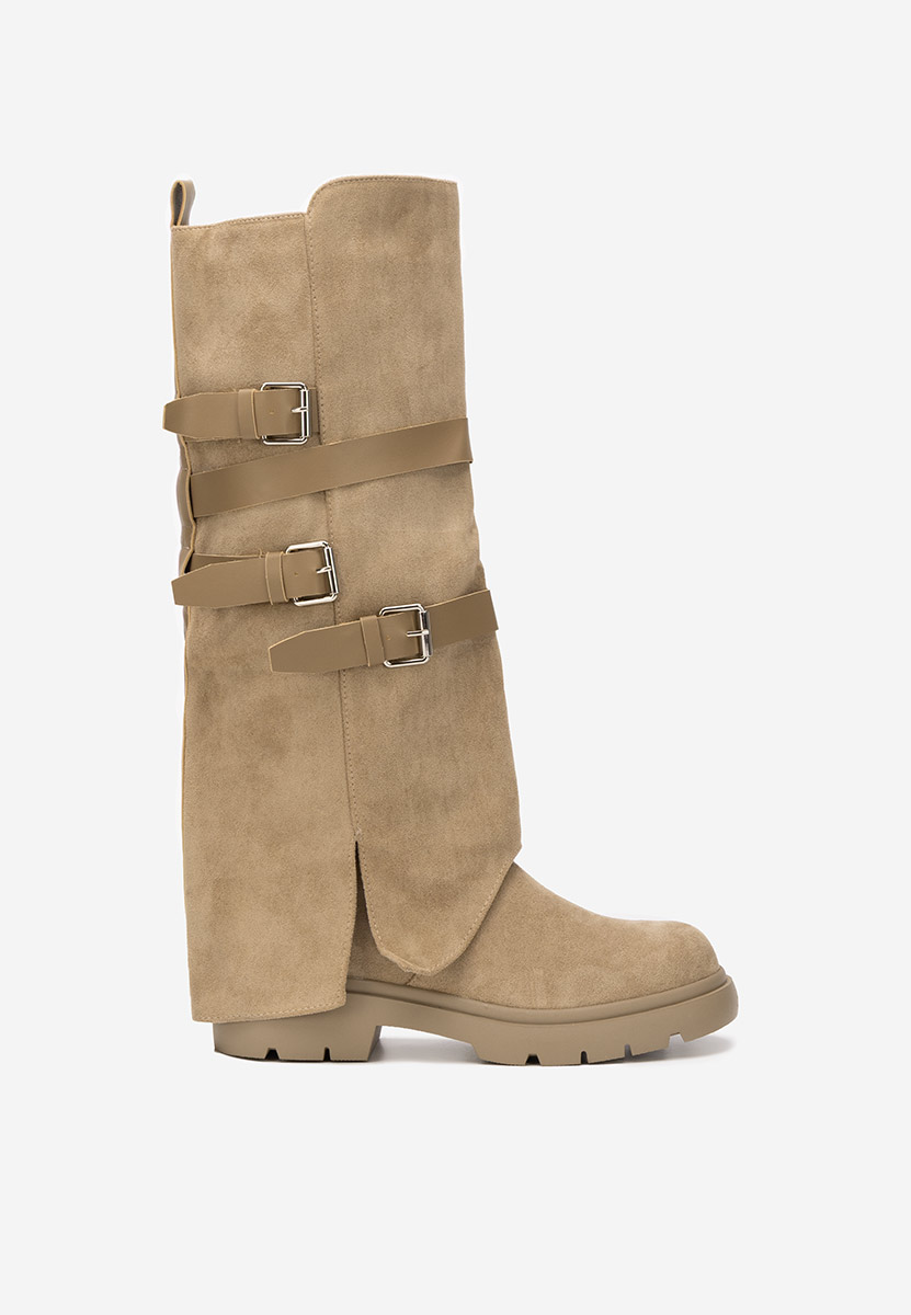 Glinara khaki lapos talpú csizma 