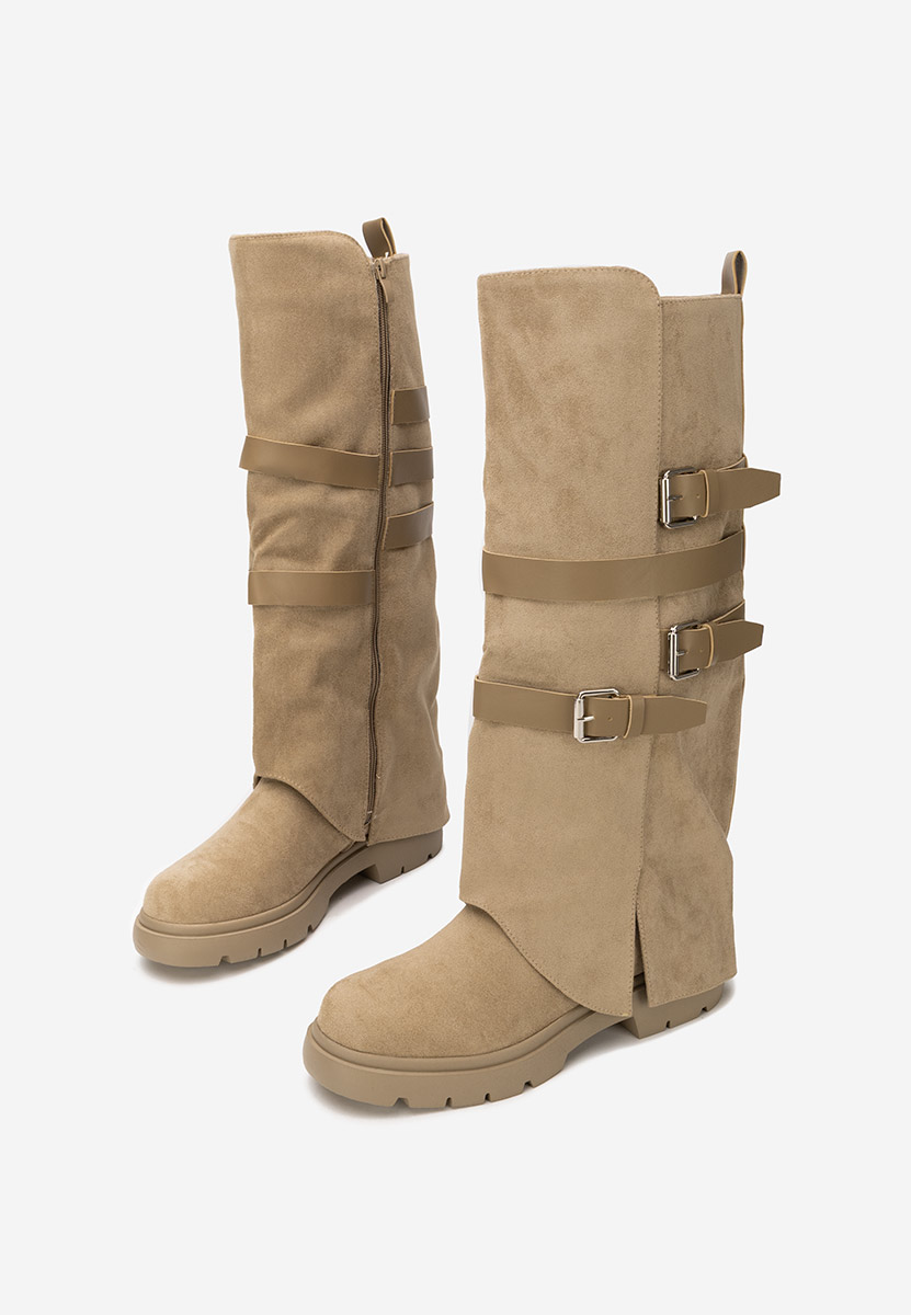 Glinara khaki lapos talpú csizma 