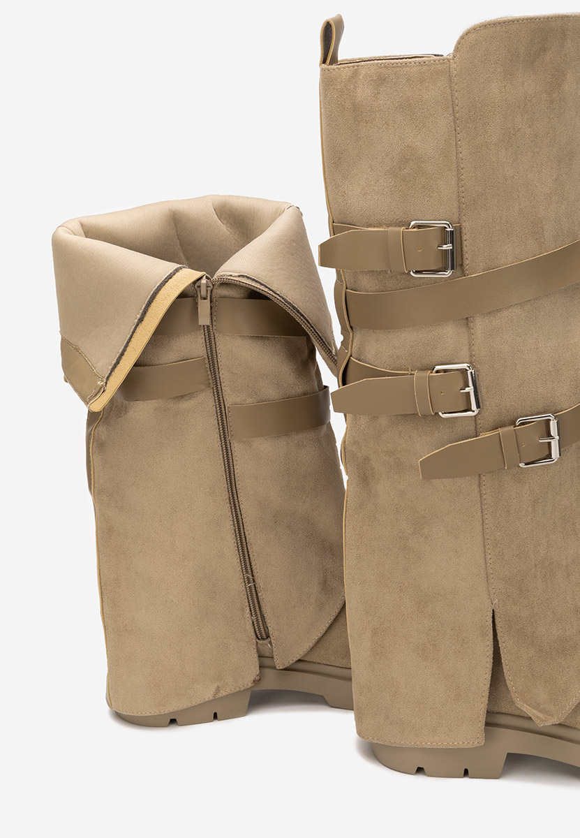 Glinara khaki lapos talpú csizma 