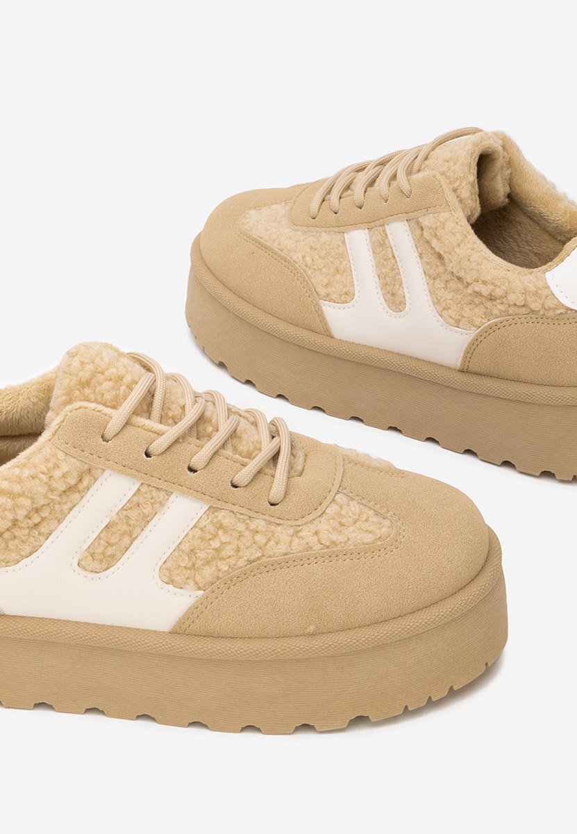 Luniva khaki telitalpú platform sneaker