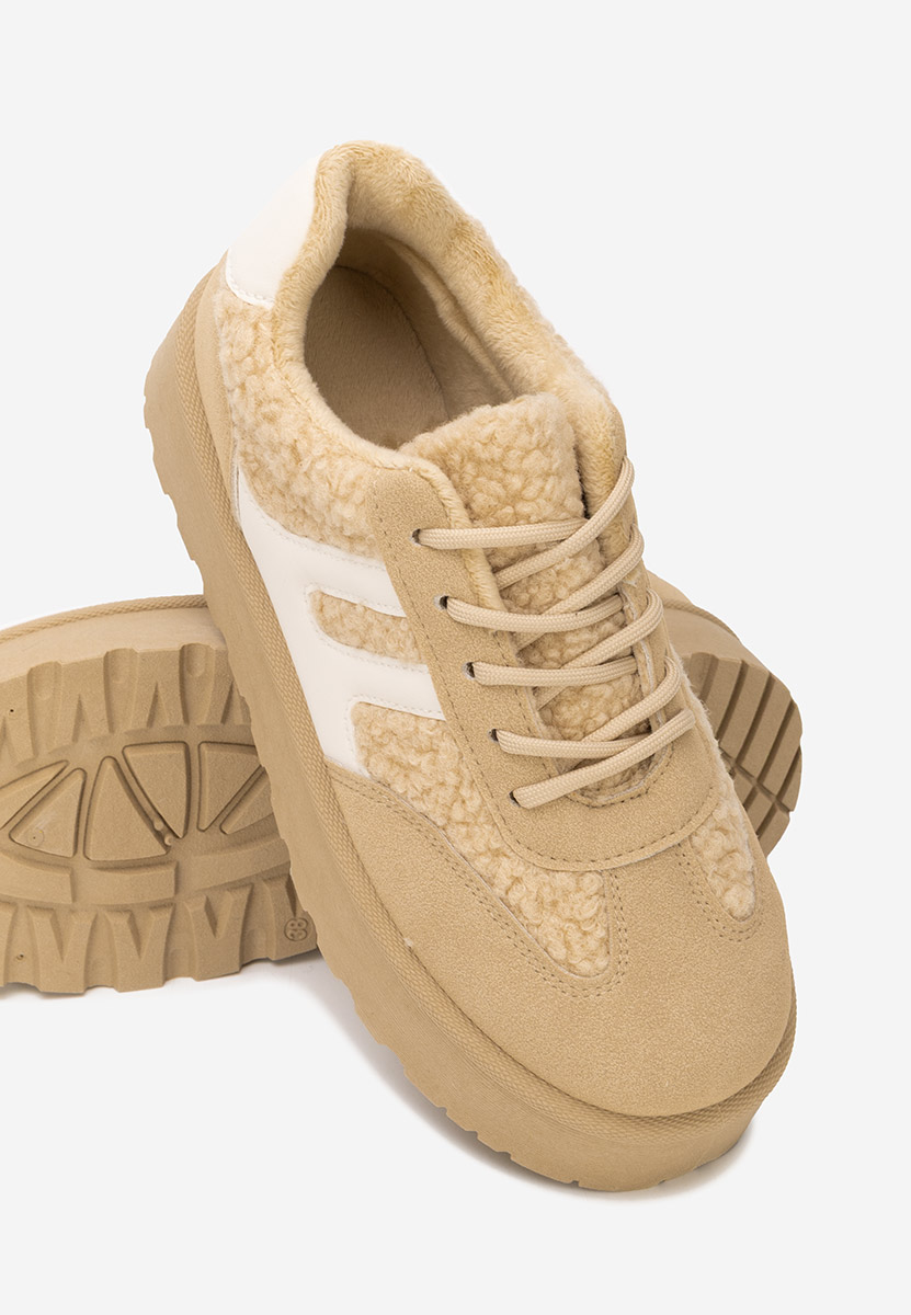 Luniva khaki telitalpú platform sneaker