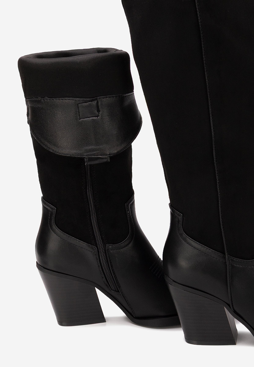 Ulvera fekete magassarkú csizma