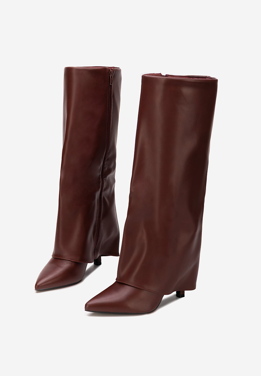 Brynora bordo  tűsarkú csizma