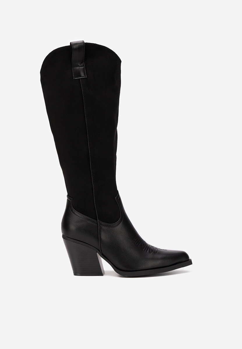 Ulvera fekete magassarkú csizma