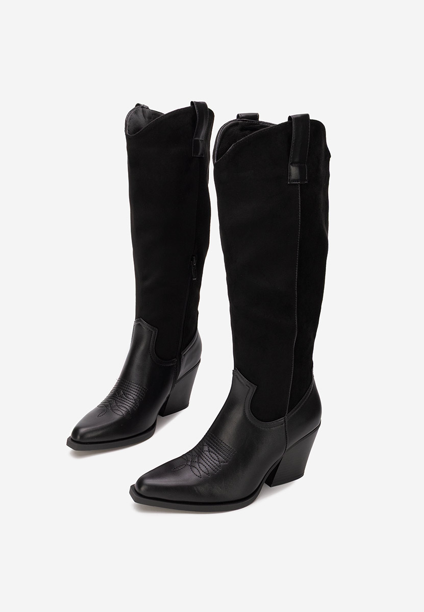 Ulvera fekete magassarkú csizma