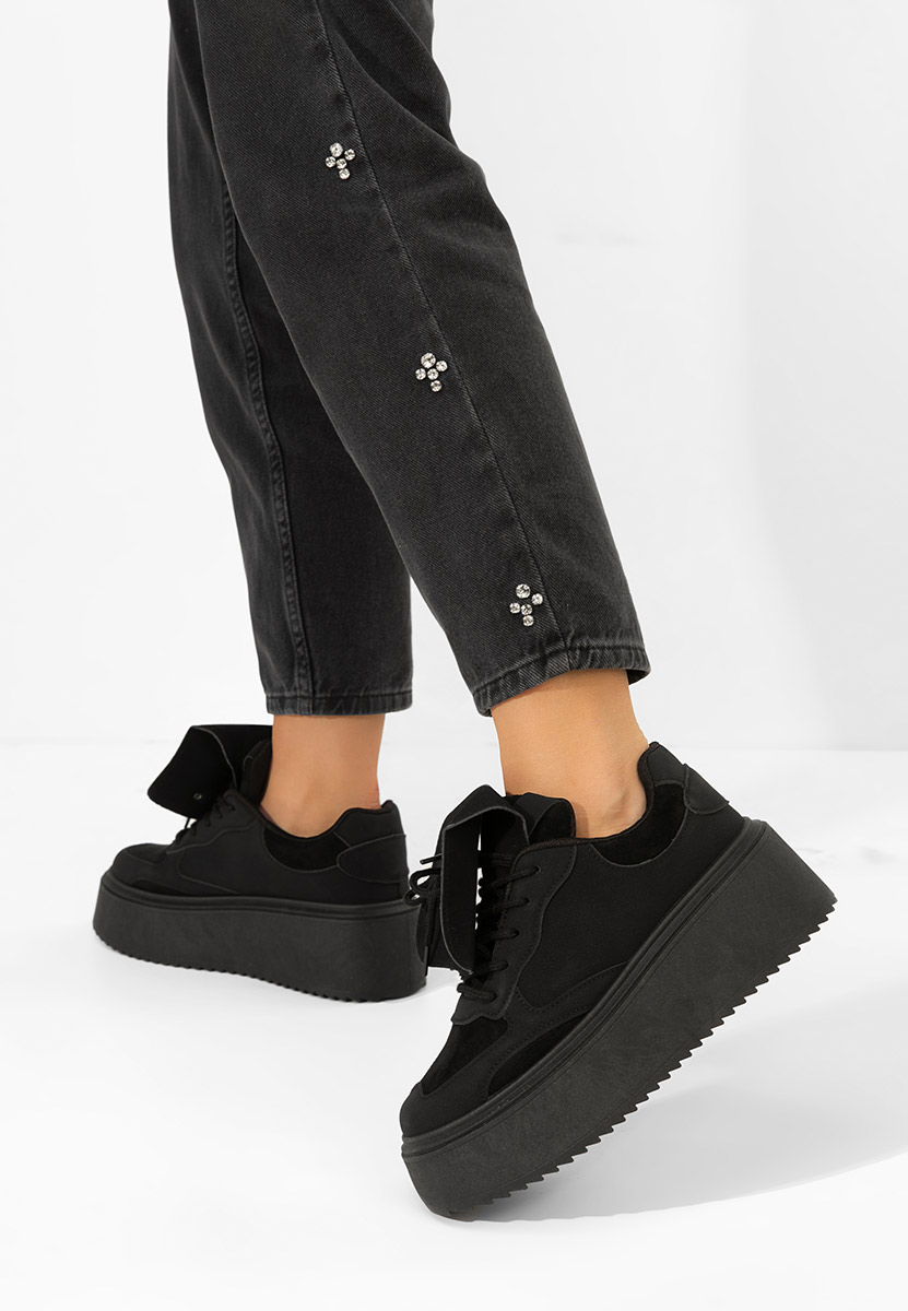 Oliveia fekete telitalpú platform sneaker