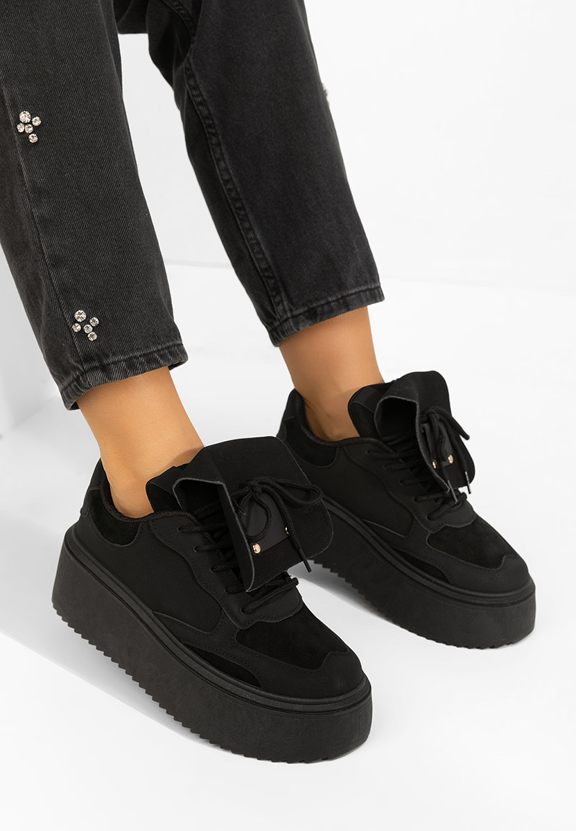 Oliveia fekete telitalpú platform sneaker