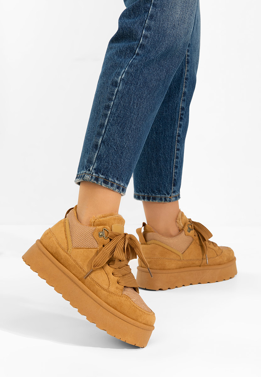 Isariel camel telitalpú platform sneaker