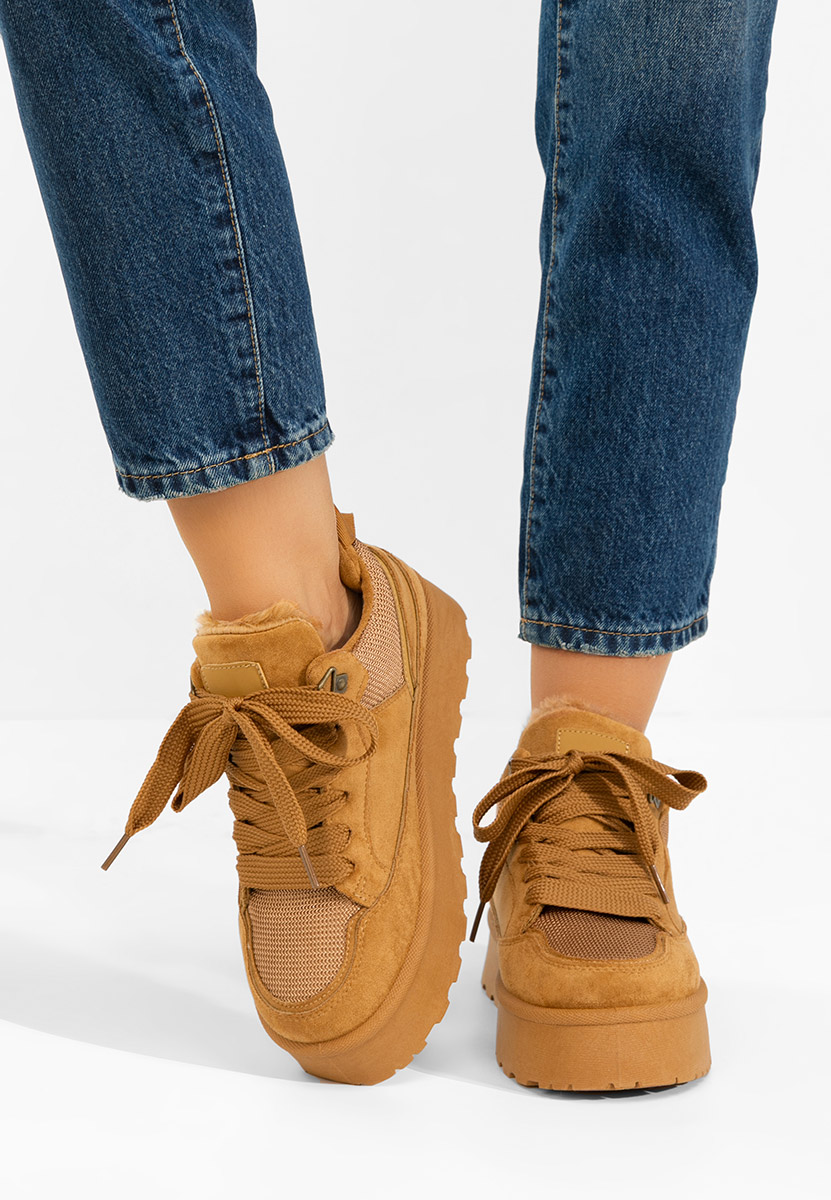 Isariel camel telitalpú platform sneaker
