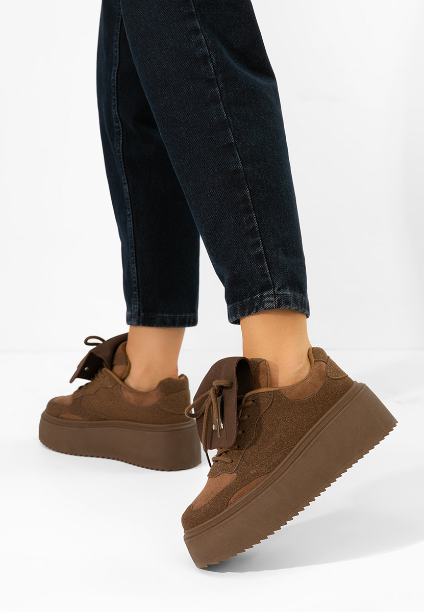 Oliveia barna telitalpú platform sneaker