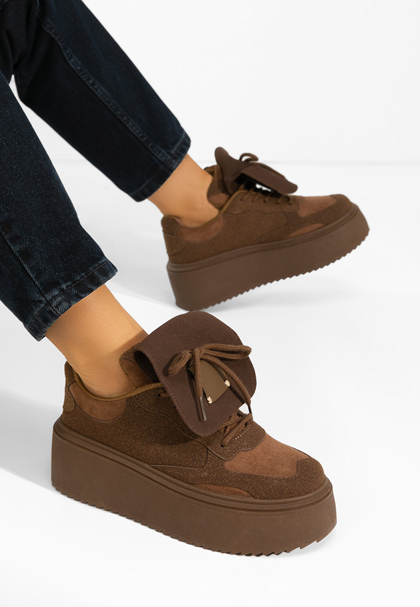 Oliveia barna telitalpú platform sneaker